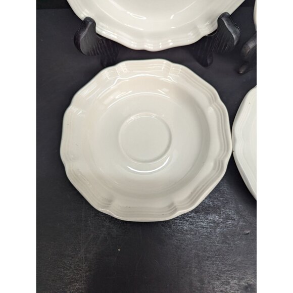 Mikasa French Countryside F9000 White Scalloped Edge 6 1/8" Saucer Set of 4 - Picture 4 of 9